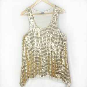 Bebe sequence blouse, sleeveless top, size medium.